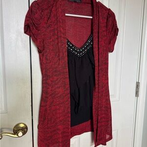 HeartSoul Red Textured Top, Large, Fancy!